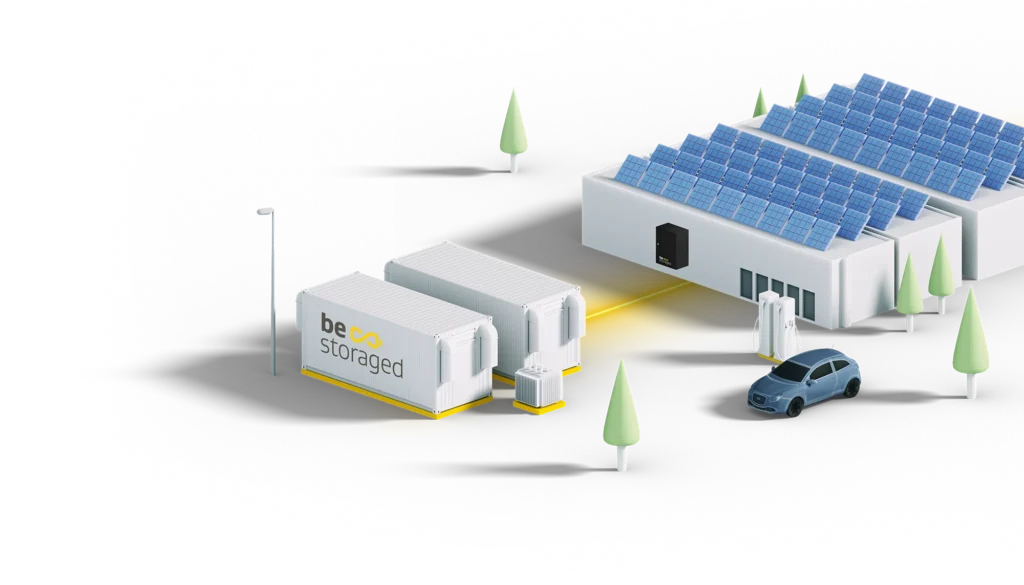 Visualisierung eines Batteriespeichersystems / Energiespeichersystems für Gewerbe- und Industriekunden